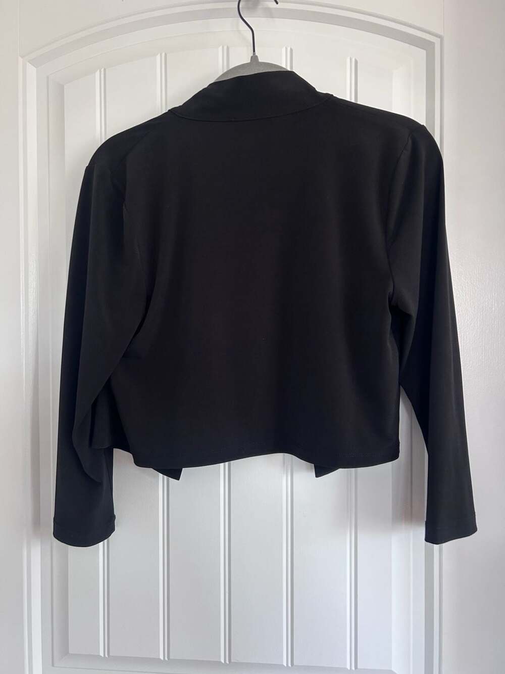 Calvin Klein Black Open Front Cropped Shrug Cardigan - Picture 4 of 7